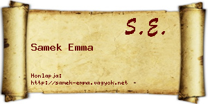 Samek Emma névjegykártya